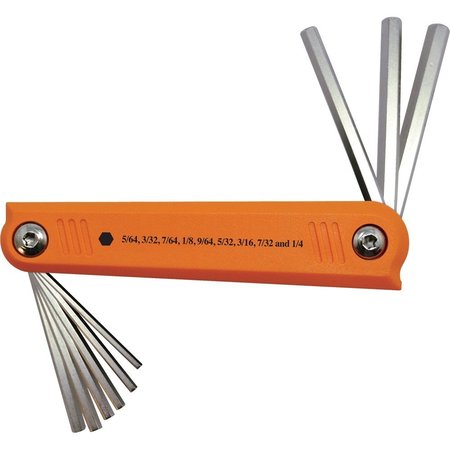 DYNAMIC Tools 9 Piece SAE Folding Hex Key Set, 5/64" - 1/4" D043207